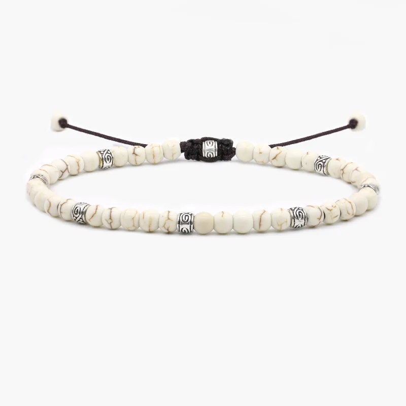 tennis bracelets for women -4mm "Macramé" Bracelet (Howlite)