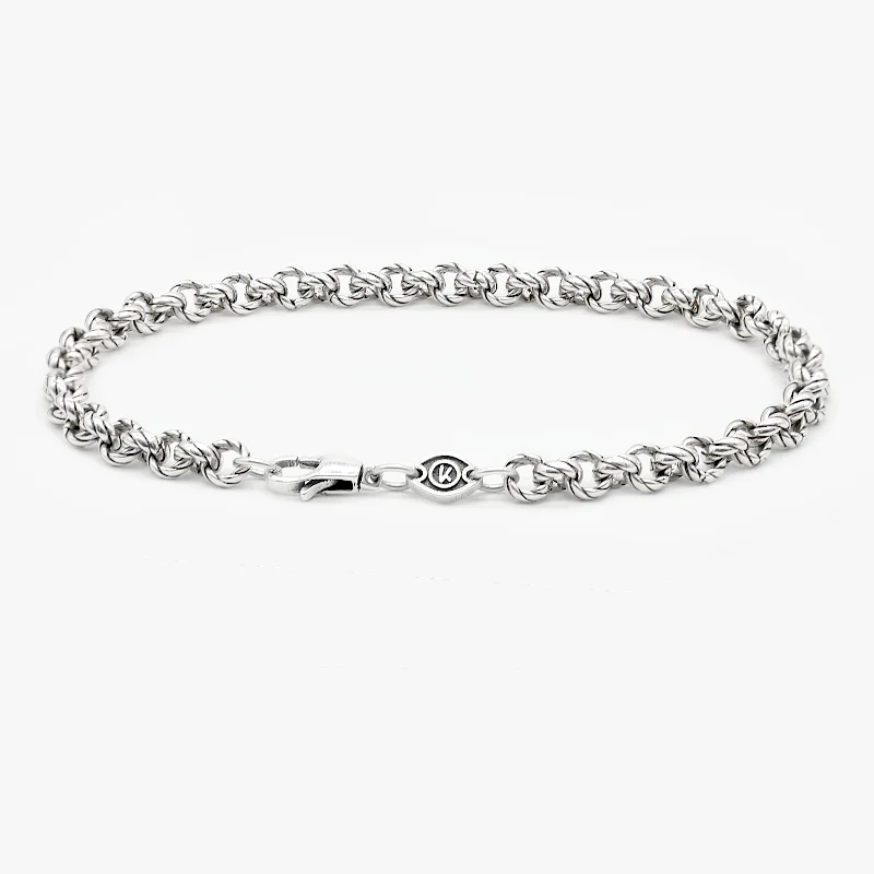 crystal bangles for women -5mm "Bali" Sterling Silver Chain Link Bracelet