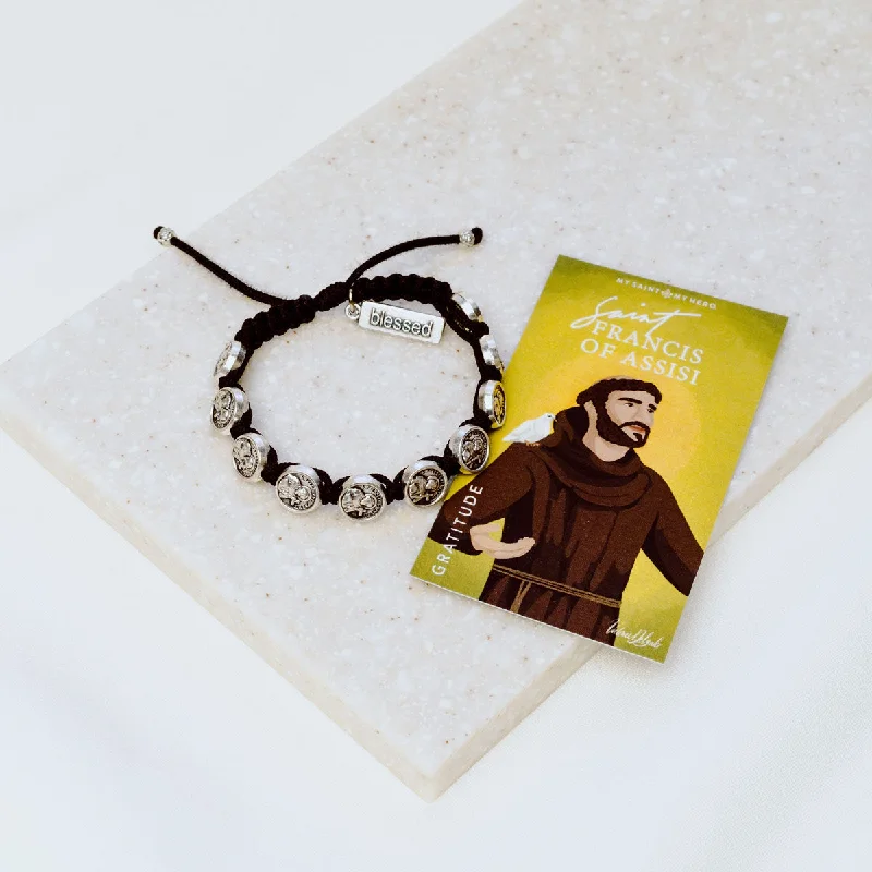 fashion bangles for women -St. Francis Blessing Bracelet