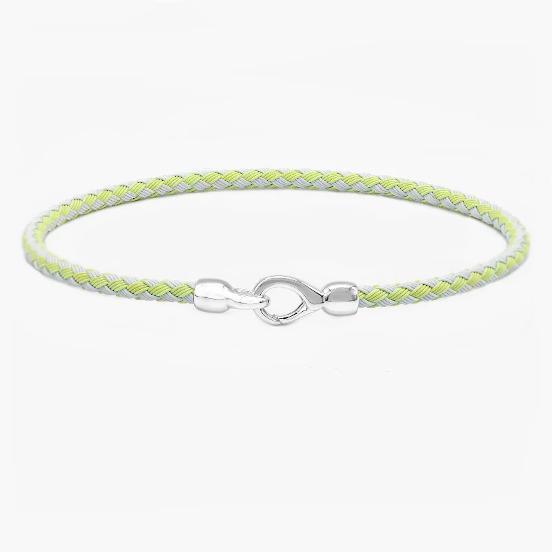 silver bangles for women -Sailing Cable "Plata" Bracelet (Yellow/Off-White)