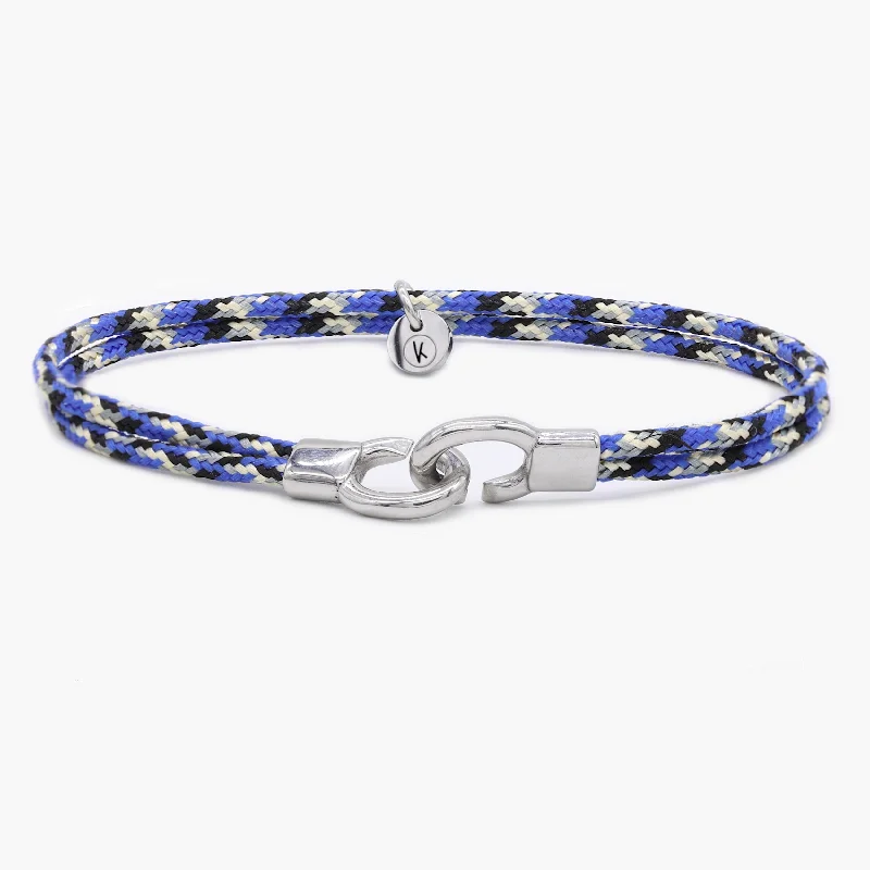 pearl bracelets for women -Double Sailing Cord Bracelet With Silver Lock (Multicolors)