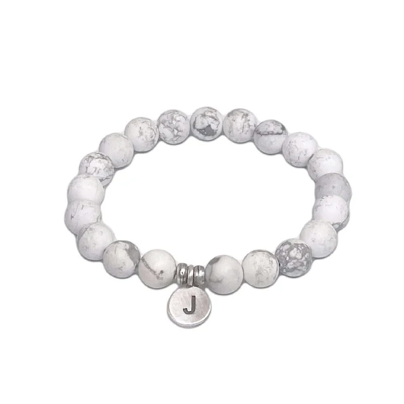 stacked bracelets for women -Initial Stretch Bracelet Collection