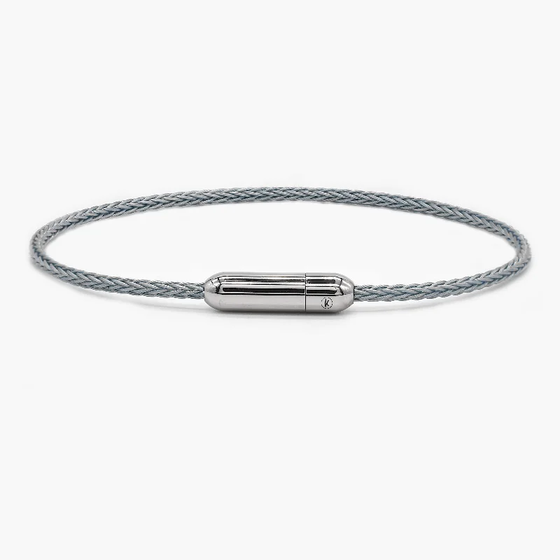 silver bangles for women -Sailing Cable Bracelet With Silver Screwing Mechanism (Silver)