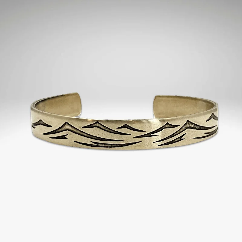 delicate bracelets for women -Waves Cuff Bracelet