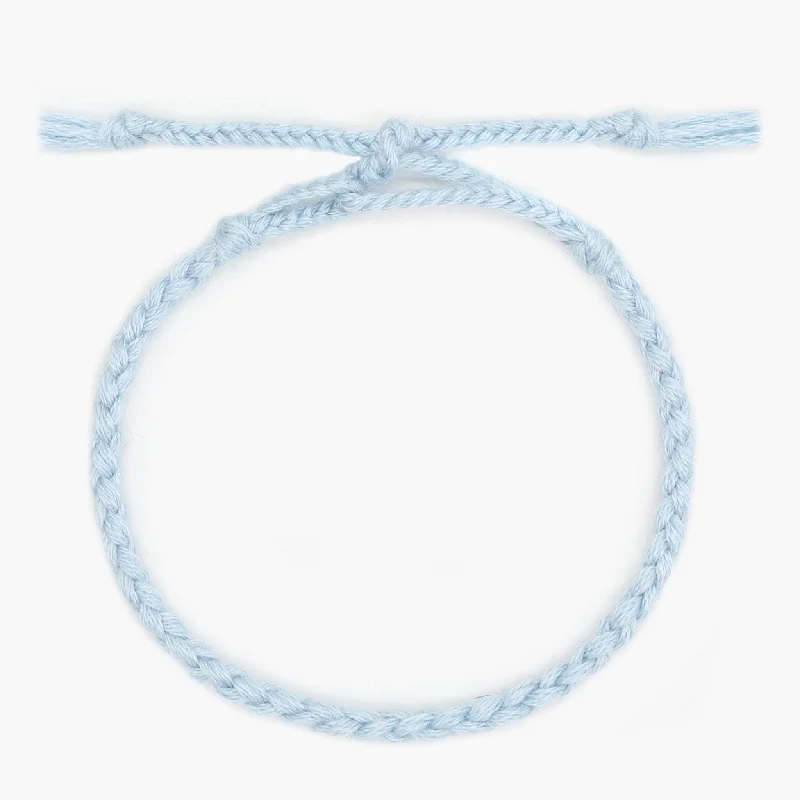 infinity bangles for women -Pranayama Cotton Bracelet (Light Blue)