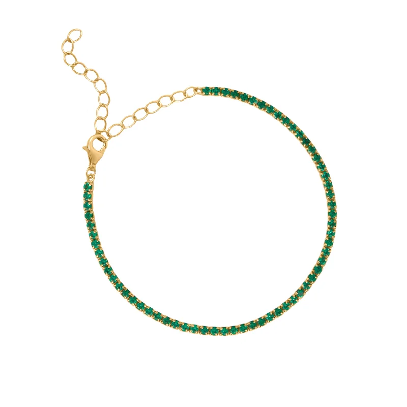 classic bangles for women -Emerald Tennis Bracelet