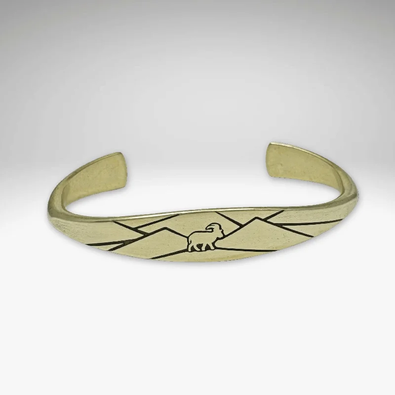 classic bangles for women -Mountain Goat Cuff Bracelet