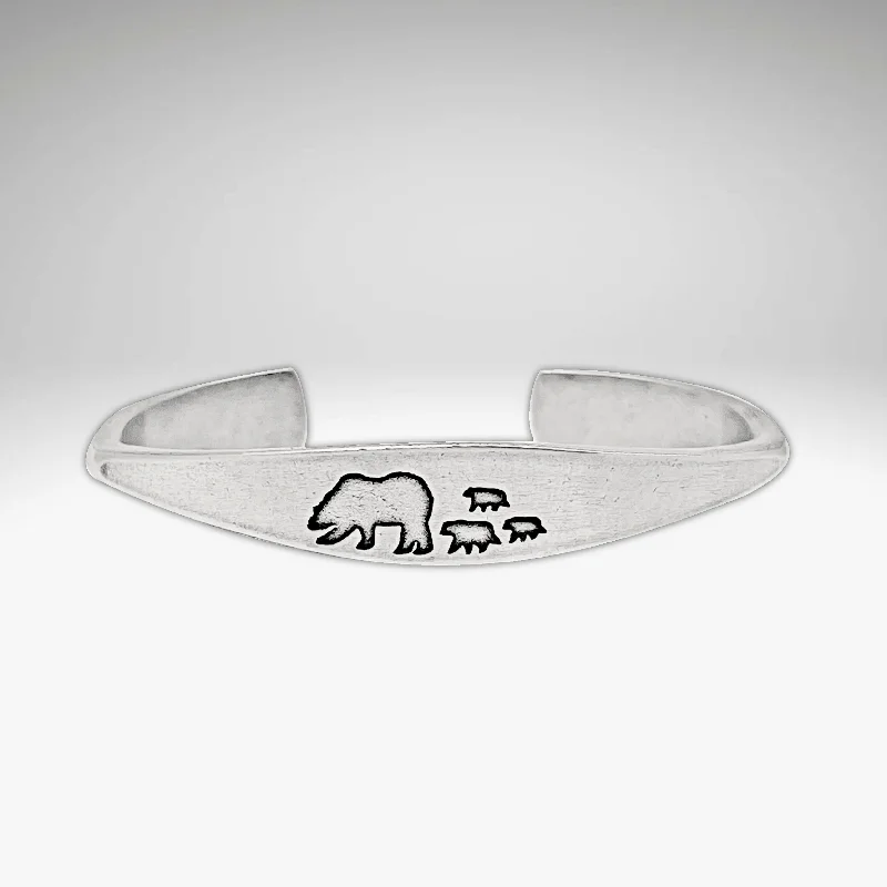 diamond tennis bracelets -Bear Family Cuff Bracelet