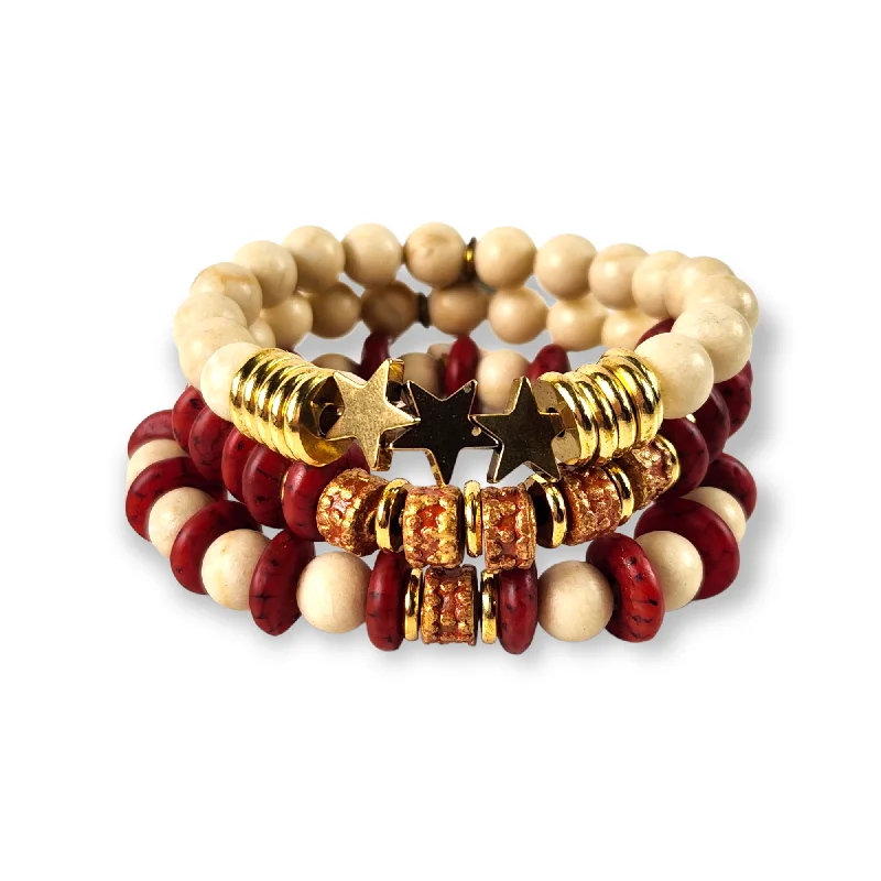 birthstone bracelets for women -The Mai Stretch Riverstone Bracelet Set