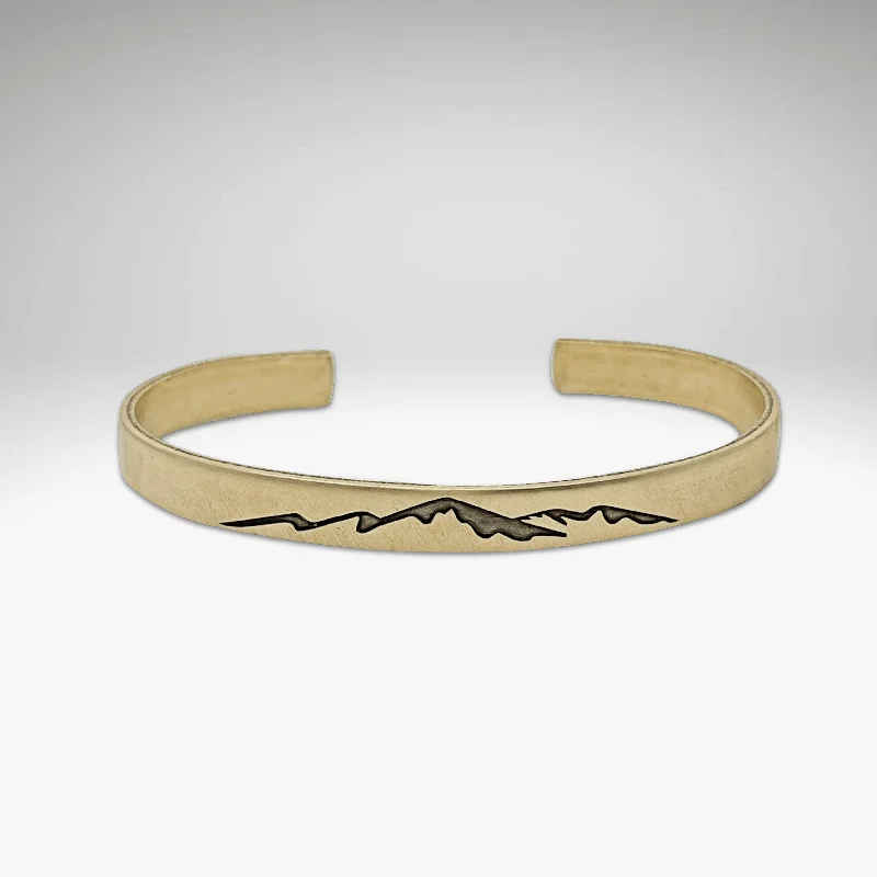 luxury bangles for women -Mountainscape Mountain  Cuff Bracelet